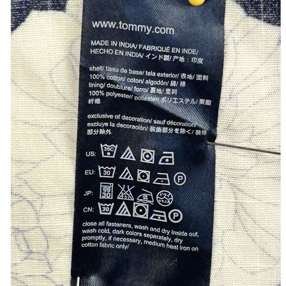 Tommy Hilfiger Blue & White Floral Wrap Dress Sz S/P 100%Cotton, 2-Pockets - Picture 6 of 13